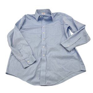 Brooks Brothers Mens Non-Iron Traditional Fit Dress Shirt Size 15.5/33 Blue